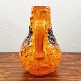 KREUTZ KERAMIK ORANGE/BLACK FAT-LAVA JUG VASE 201 (23.5 cm)