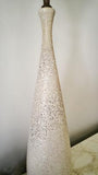 TAUPE LAVA-GLAZE TABLE LAMP WITH MILK GLASS DIFFUSER